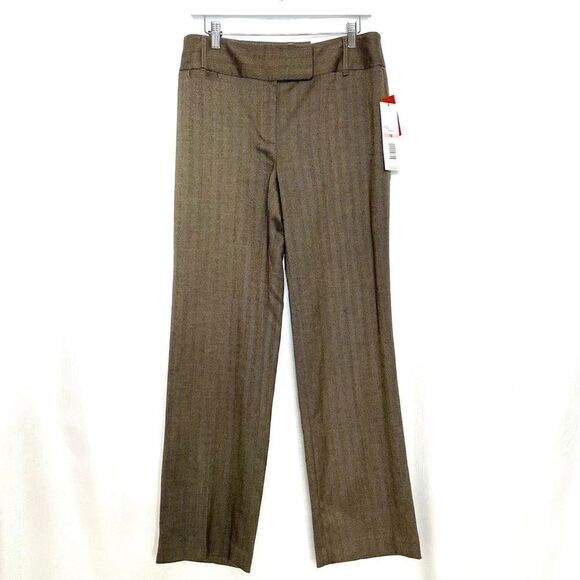NWT Rafaella Slacks Classic Fit Size 10 Brown Tweed - Picture 1 of 6